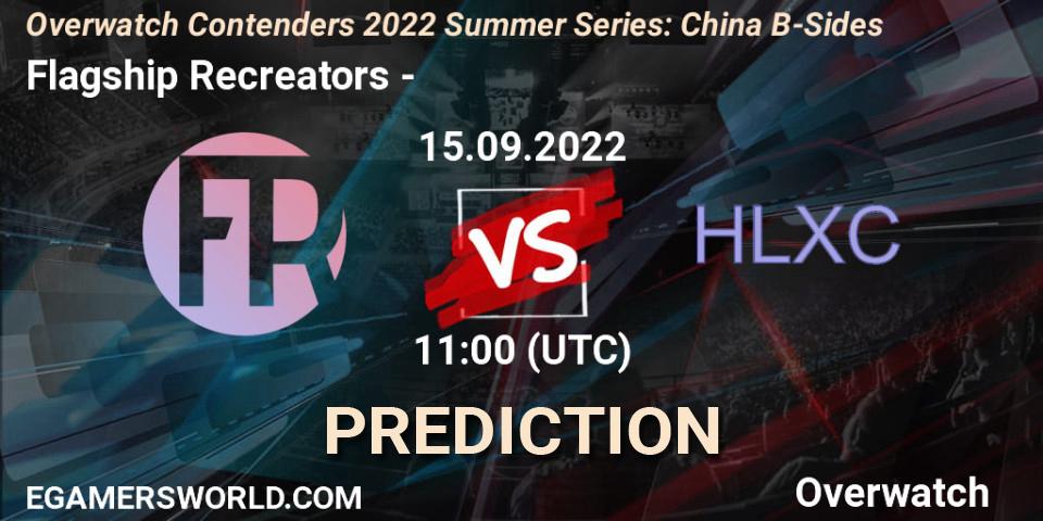 Prognose für das Spiel Flagship Recreators VS 荷兰小车. 15.09.22. Overwatch - Overwatch Contenders 2022 Summer Series: China B-Sides