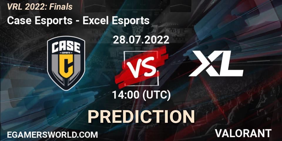 Prognose für das Spiel Case Esports VS Excel Esports. 28.07.2022 at 14:00. VALORANT - VRL 2022: Finals