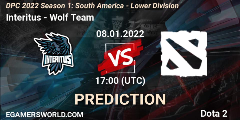 Prognose für das Spiel Interitus VS Wolf Team. 08.01.2022 at 17:03. Dota 2 - DPC 2022 Season 1: South America - Lower Division