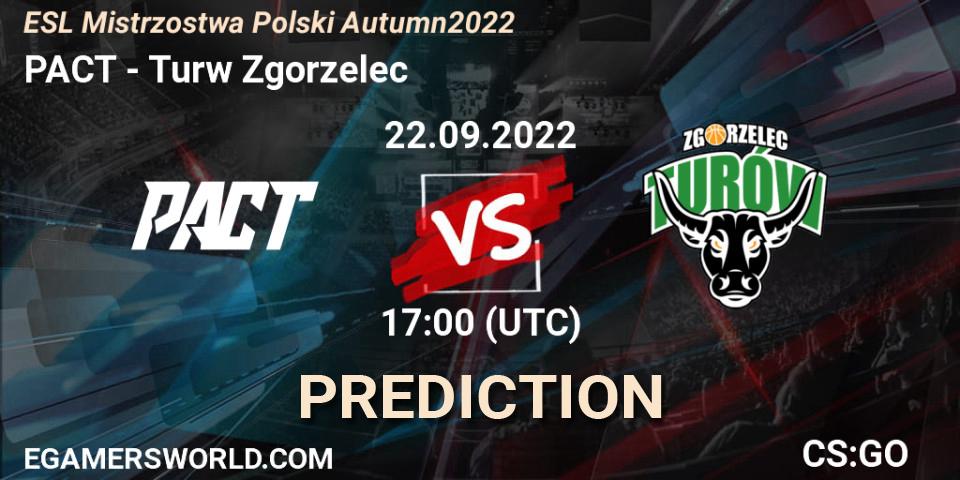 Prognose für das Spiel PACT VS Turów Zgorzelec. 22.09.22. CS2 (CS:GO) - ESL Mistrzostwa Polski Autumn 2022