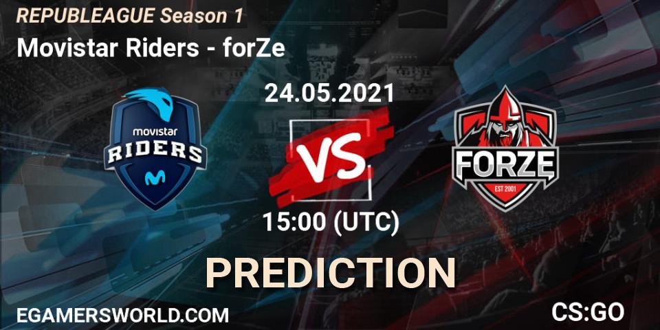 Prognose für das Spiel Movistar Riders VS forZe. 24.05.2021 at 15:00. Counter-Strike (CS2) - REPUBLEAGUE Season 1
