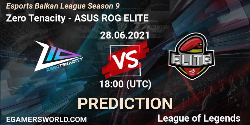Prognose für das Spiel Zero Tenacity VS ASUS ROG ELITE. 28.06.21. LoL - Esports Balkan League Season 9