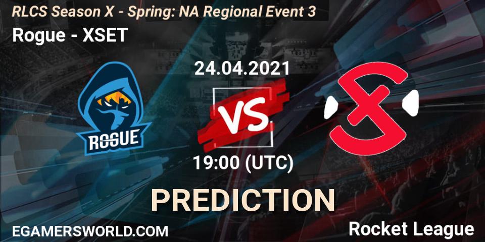 Prognose für das Spiel Rogue VS XSET. 24.04.2021 at 19:00. Rocket League - RLCS Season X - Spring: NA Regional Event 3