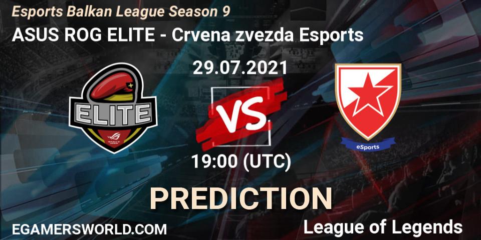 Prognose für das Spiel ASUS ROG ELITE VS Crvena zvezda Esports. 29.07.21. LoL - Esports Balkan League Season 9