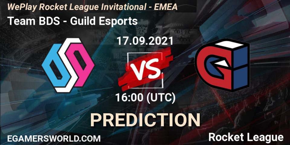 Prognose für das Spiel Team BDS VS Guild Esports. 17.09.2021 at 16:00. Rocket League - WePlay Rocket League Invitational - EMEA