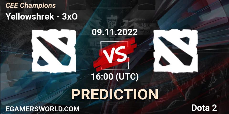 Prognose für das Spiel Yellowshrek VS 3xO. 09.11.2022 at 16:15. Dota 2 - CEE Champions