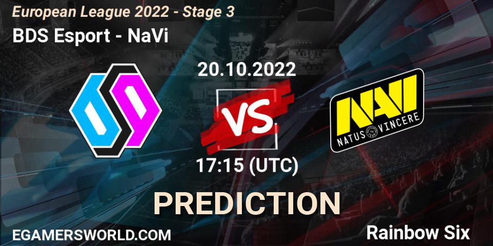 Prognose für das Spiel BDS Esport VS NaVi. 20.10.22. Rainbow Six - European League 2022 - Stage 3