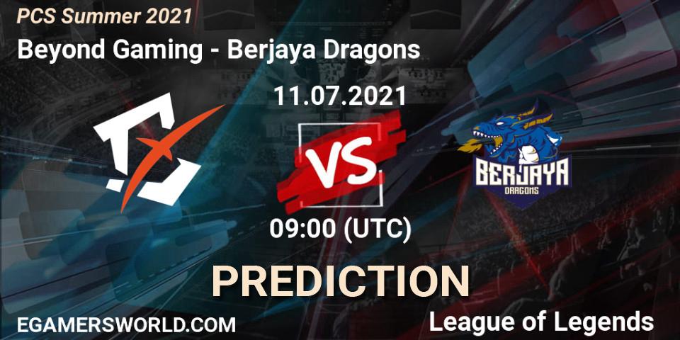 Prognose für das Spiel Beyond Gaming VS Berjaya Dragons. 11.07.2021 at 09:20. LoL - PCS Summer 2021