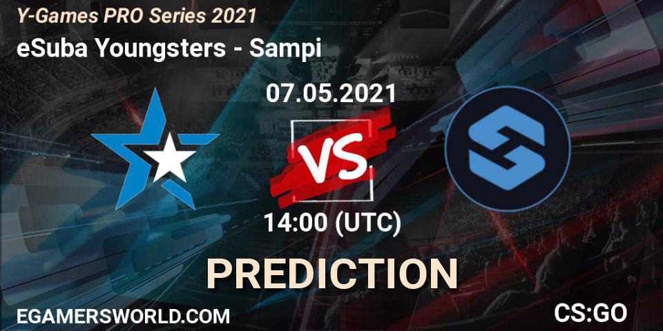 Prognose für das Spiel eSuba Youngsters VS Sampi. 14.06.2021 at 16:30. Counter-Strike (CS2) - Y-Games PRO Series 2021
