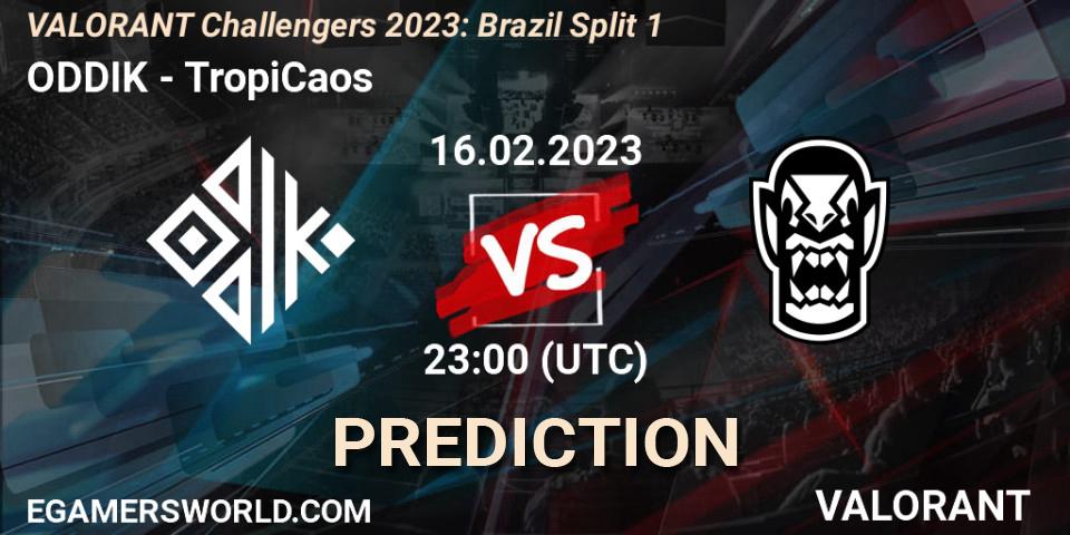 Prognose für das Spiel ODDIK VS TropiCaos. 20.02.2023 at 23:45. VALORANT - VALORANT Challengers 2023: Brazil Split 1