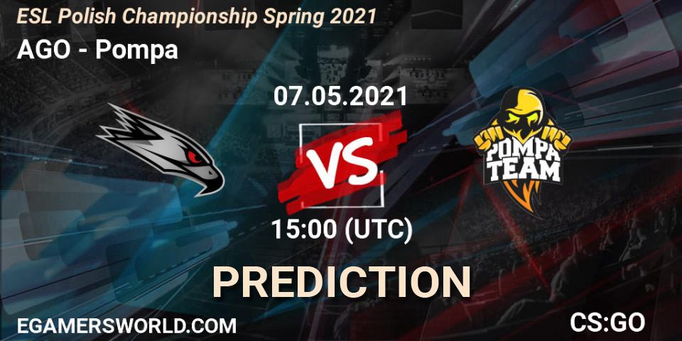 Prognose für das Spiel AGO VS Pompa. 07.05.21. CS2 (CS:GO) - ESL Mistrzostwa Polski: Spring 2021