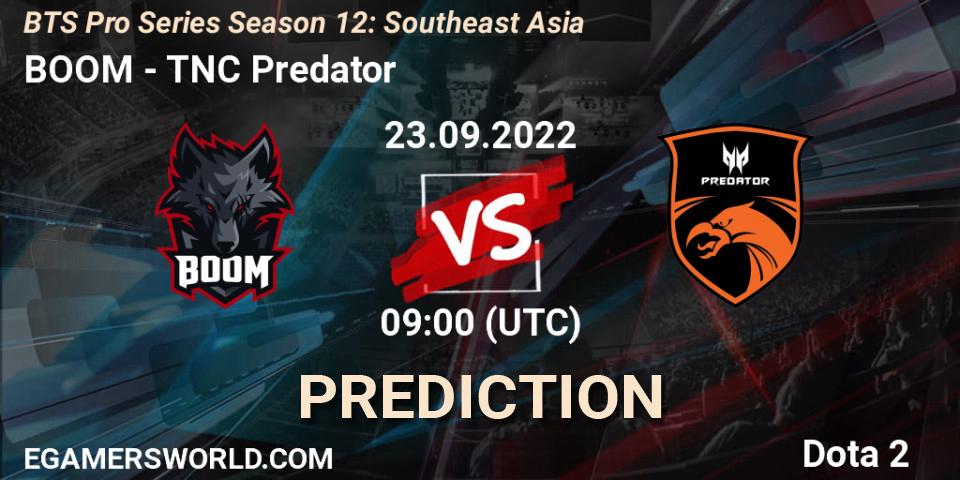 Prognose für das Spiel BOOM VS TNC Predator. 23.09.22. Dota 2 - BTS Pro Series Season 12: Southeast Asia