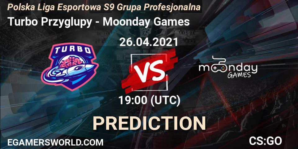 Prognose für das Spiel Turbo Przyglupy VS Moonday Games. 26.04.2021 at 19:00. Counter-Strike (CS2) - Polska Liga Esportowa S9 Grupa Profesjonalna