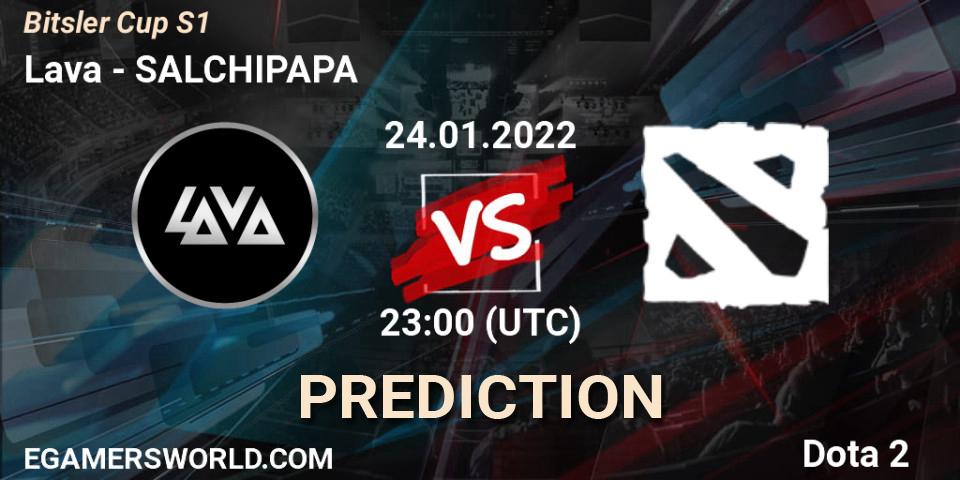 Prognose für das Spiel Lava VS SALCHIPAPA. 23.01.2022 at 23:30. Dota 2 - Bitsler Cup S1