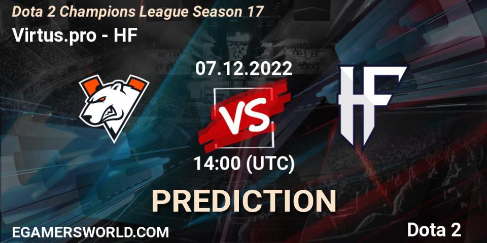 Prognose für das Spiel Virtus.pro VS HF. 07.12.22. Dota 2 - Dota 2 Champions League Season 17