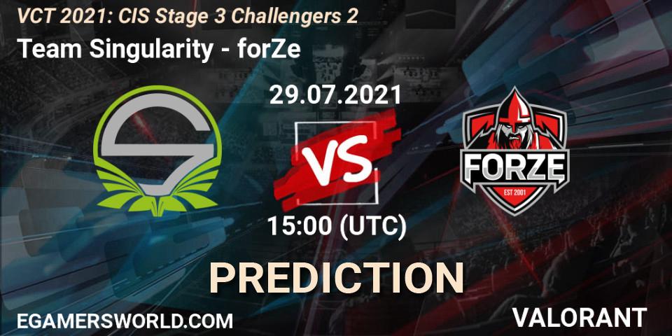 Prognose für das Spiel Team Singularity VS forZe. 29.07.2021 at 15:00. VALORANT - VCT 2021: CIS Stage 3 Challengers 2