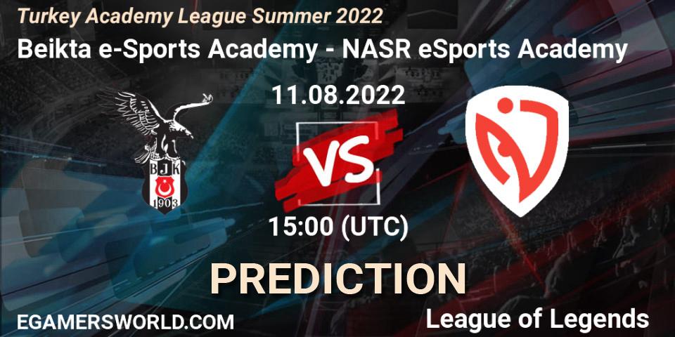 Prognose für das Spiel Beşiktaş e-Sports Academy VS NASR eSports Academy. 11.08.2022 at 15:00. LoL - Turkey Academy League Summer 2022