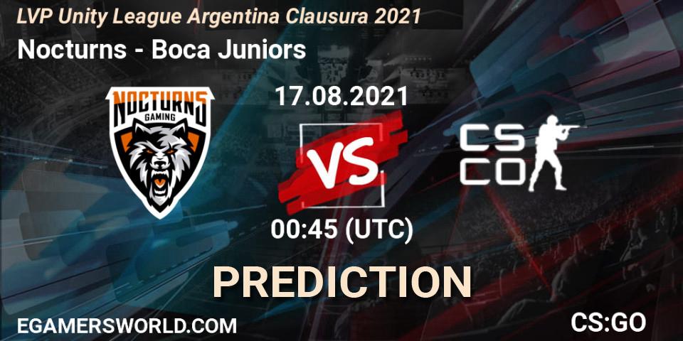 Prognose für das Spiel Nocturns VS Boca Juniors. 24.08.21. CS2 (CS:GO) - LVP Unity League Argentina Clausura 2021
