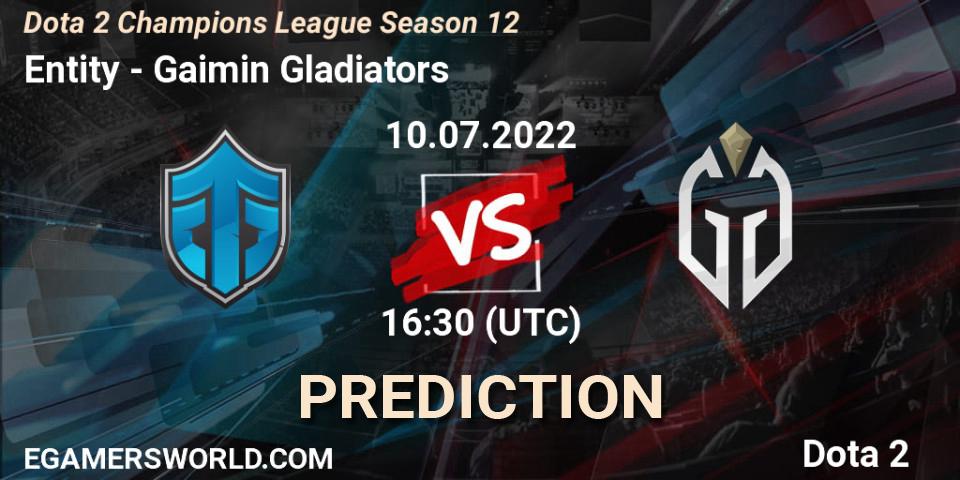 Prognose für das Spiel Entity VS Gaimin Gladiators. 10.07.22. Dota 2 - Dota 2 Champions League Season 12