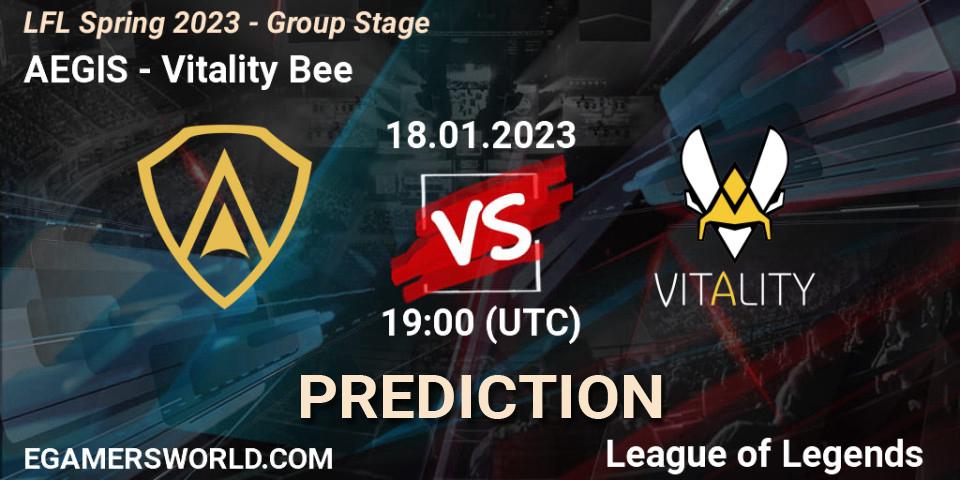 Prognose für das Spiel AEGIS VS Vitality Bee. 18.01.2023 at 19:00. LoL - LFL Spring 2023 - Group Stage