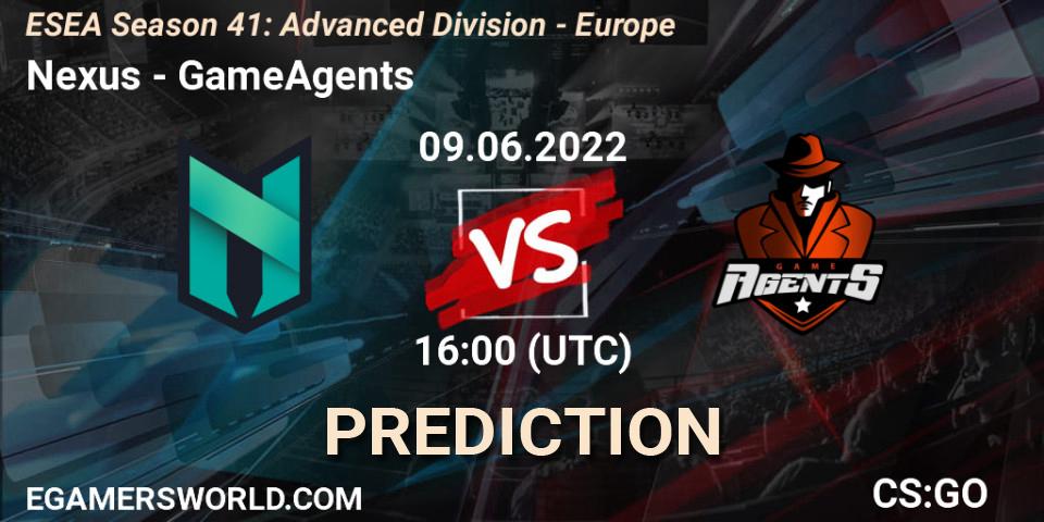 Prognose für das Spiel Nexus VS GameAgents. 09.06.2022 at 16:00. Counter-Strike (CS2) - ESEA Season 41: Advanced Division - Europe