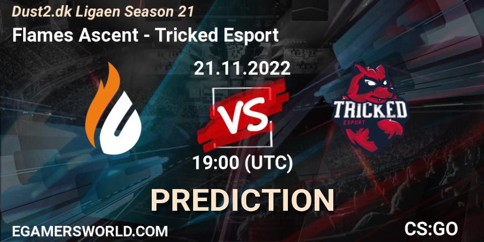 Prognose für das Spiel Flames Ascent VS Tricked Esport. 21.11.2022 at 19:00. Counter-Strike (CS2) - Dust2.dk Ligaen Season 21