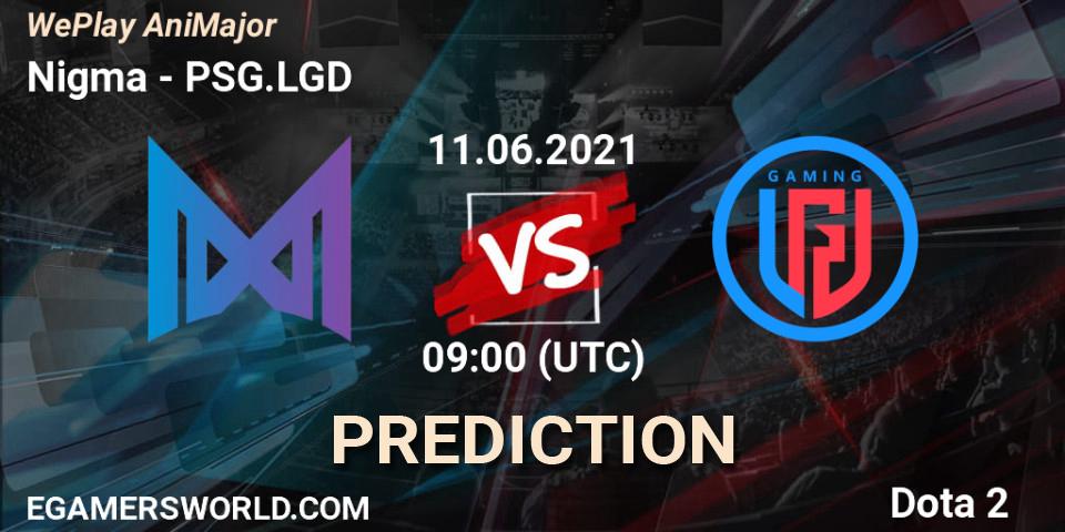 Prognose für das Spiel Nigma VS PSG.LGD. 11.06.2021 at 16:34. Dota 2 - WePlay AniMajor 2021