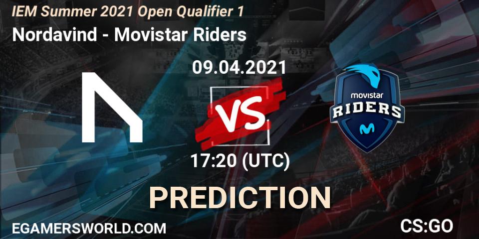 Prognose für das Spiel Nordavind VS Movistar Riders. 09.04.2021 at 17:20. Counter-Strike (CS2) - IEM Summer 2021 Open Qualifier 1