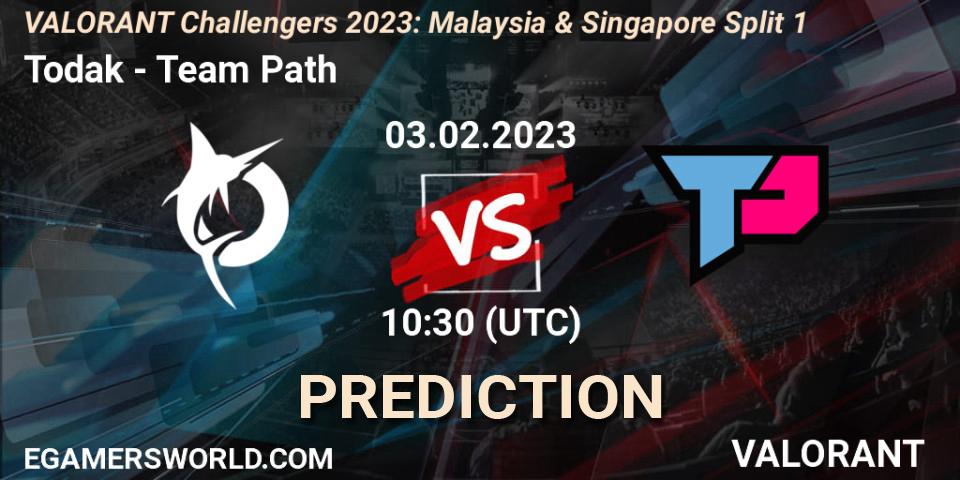 Prognose für das Spiel Todak VS Team Path. 03.02.23. VALORANT - VALORANT Challengers 2023: Malaysia & Singapore Split 1