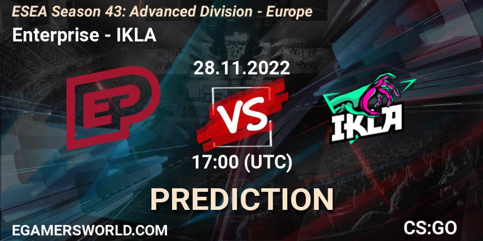 Prognose für das Spiel Enterprise VS IKLA. 28.11.22. CS2 (CS:GO) - ESEA Season 43: Advanced Division - Europe