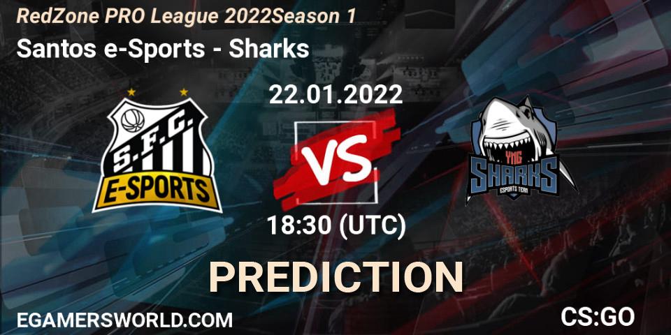 Prognose für das Spiel Santos e-Sports VS Sharks. 22.01.22. CS2 (CS:GO) - RedZone PRO League 2022 Season 1