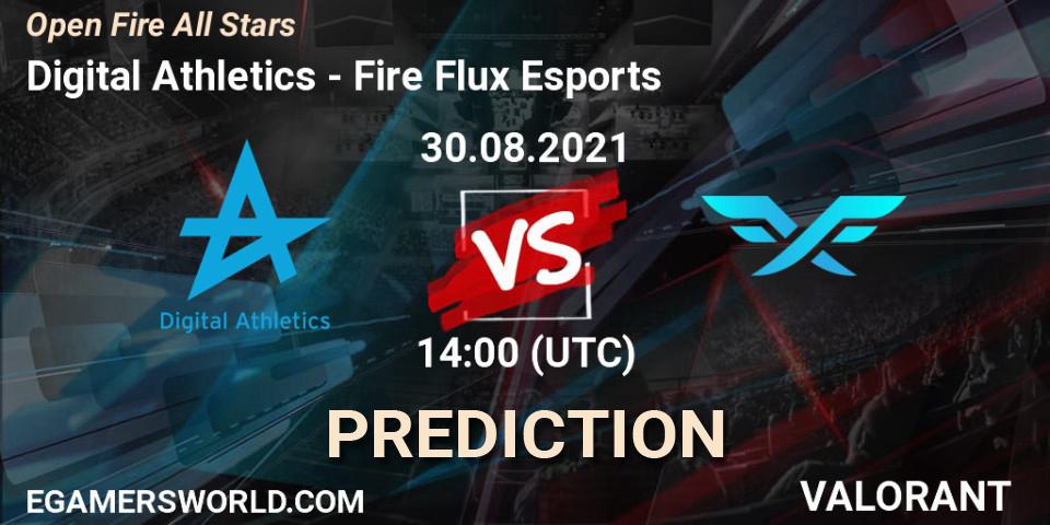 Prognose für das Spiel Digital Athletics VS Fire Flux Esports. 30.08.2021 at 18:30. VALORANT - Open Fire All Stars
