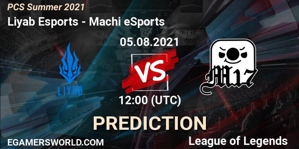 Prognose für das Spiel Liyab Esports VS Machi eSports. 05.08.21. LoL - PCS Summer 2021