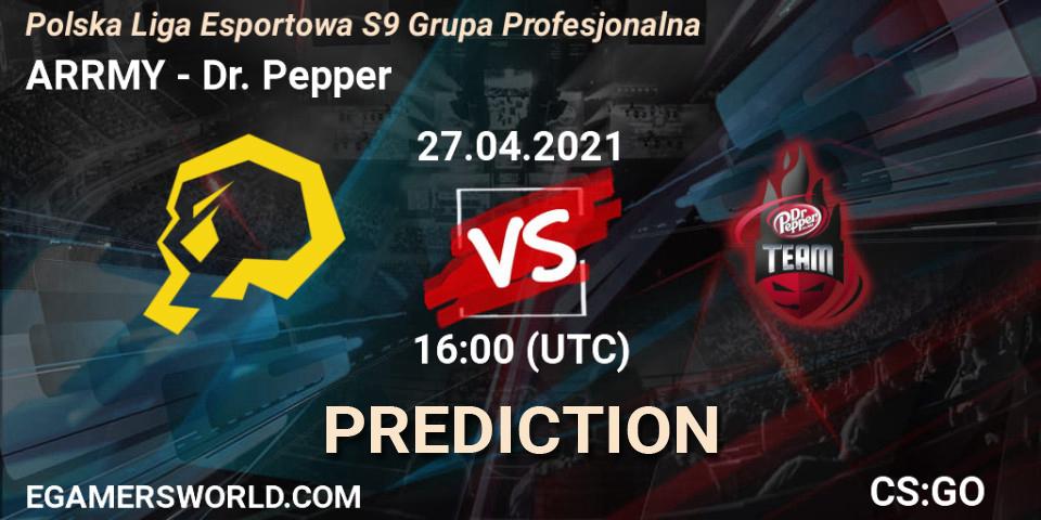 Prognose für das Spiel ARRMY VS Dr. Pepper. 27.04.2021 at 16:00. Counter-Strike (CS2) - Polska Liga Esportowa S9 Grupa Profesjonalna