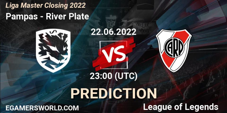 Prognose für das Spiel Pampas VS River Plate. 22.06.22. LoL - Liga Master Closing 2022