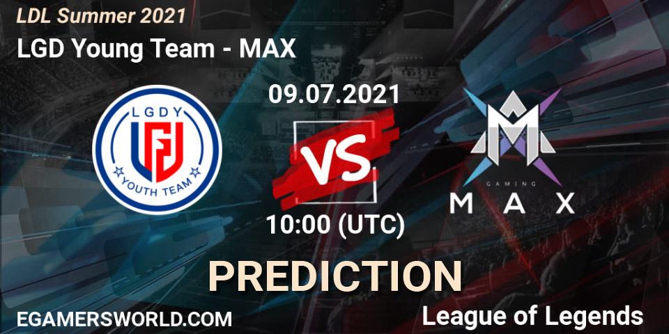 Prognose für das Spiel LGD Young Team VS MAX. 09.07.2021 at 10:30. LoL - LDL Summer 2021