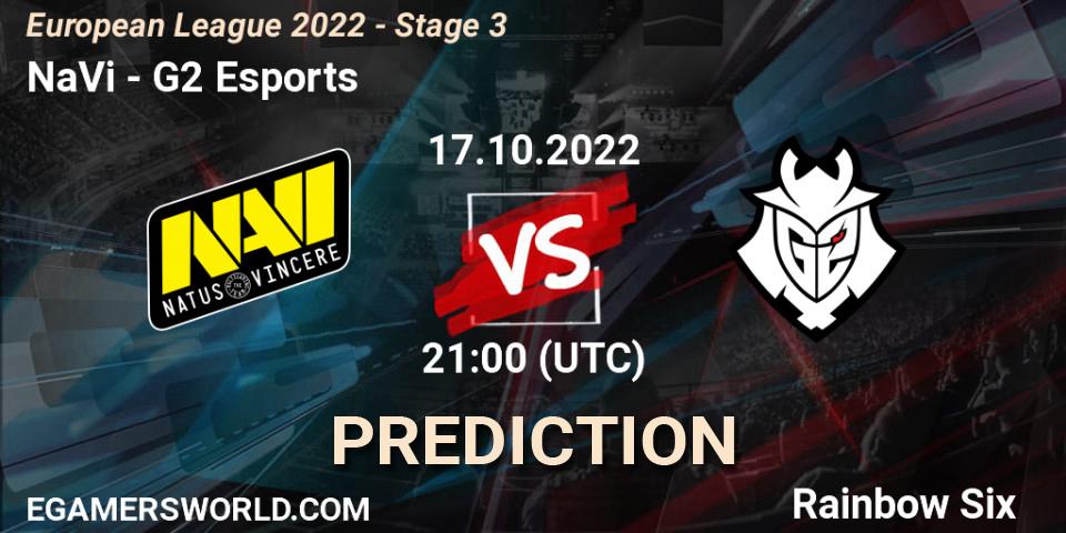 Prognose für das Spiel NaVi VS G2 Esports. 17.10.22. Rainbow Six - European League 2022 - Stage 3