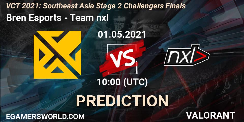 Prognose für das Spiel Bren Esports VS Team nxl. 01.05.2021 at 10:00. VALORANT - VCT 2021: Southeast Asia Stage 2 Challengers Finals