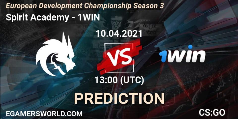 Prognose für das Spiel Spirit Academy VS 1WIN. 10.04.2021 at 13:00. Counter-Strike (CS2) - European Development Championship Season 3