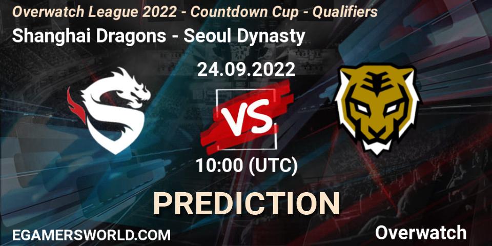 Prognose für das Spiel Shanghai Dragons VS Seoul Dynasty. 24.09.22. Overwatch - Overwatch League 2022 - Countdown Cup - Qualifiers
