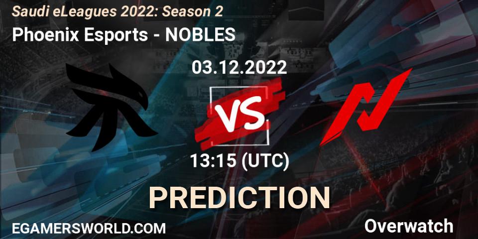Prognose für das Spiel Phoenix Esports VS NOBLES. 03.12.22. Overwatch - Saudi eLeagues 2022: Season 2