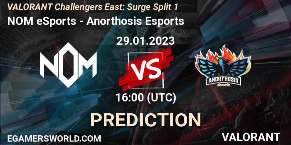 Prognose für das Spiel NOM eSports VS Anorthosis Esports. 29.01.23. VALORANT - VALORANT Challengers 2023 East: Surge Split 1