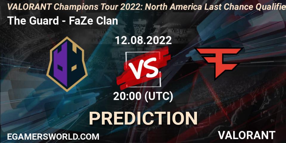 Prognose für das Spiel The Guard VS FaZe Clan. 12.08.22. VALORANT - VCT 2022: North America Last Chance Qualifier