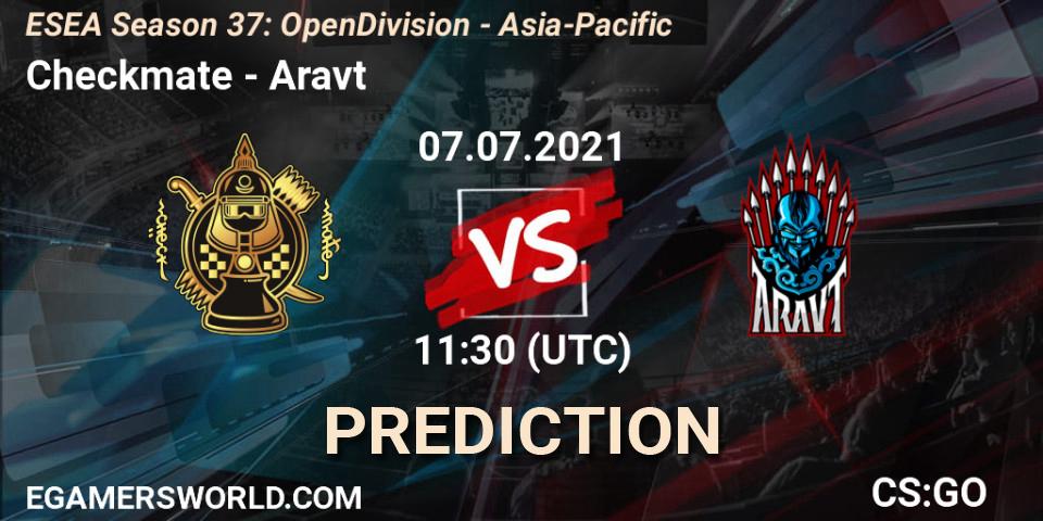 Prognose für das Spiel Checkmate VS Aravt. 09.07.2021 at 12:30. Counter-Strike (CS2) - ESEA Season 37: Open Division - Asia-Pacific