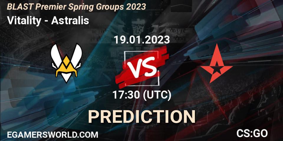 Prognose für das Spiel Vitality VS Astralis. 19.01.23. CS2 (CS:GO) - BLAST Premier Spring Groups 2023