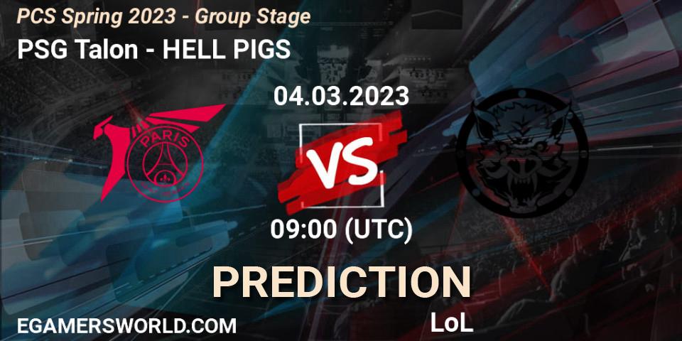 Prognose für das Spiel PSG Talon VS HELL PIGS. 11.02.2023 at 10:00. LoL - PCS Spring 2023 - Group Stage