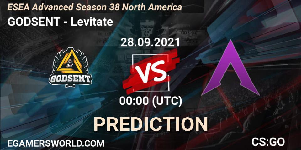 Prognose für das Spiel GODSENT VS Levitate. 28.09.2021 at 00:00. Counter-Strike (CS2) - ESEA Advanced Season 38 North America
