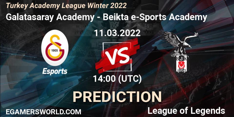 Prognose für das Spiel Galatasaray Academy VS Beşiktaş e-Sports Academy. 11.03.22. LoL - Turkey Academy League Winter 2022