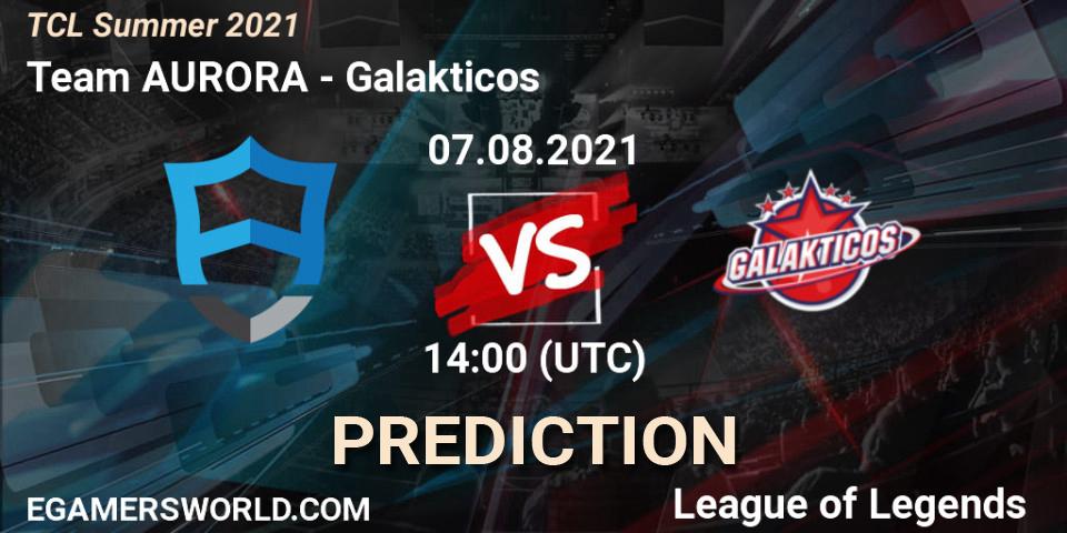 Prognose für das Spiel Team AURORA VS Galakticos. 07.08.2021 at 14:10. LoL - TCL Summer 2021