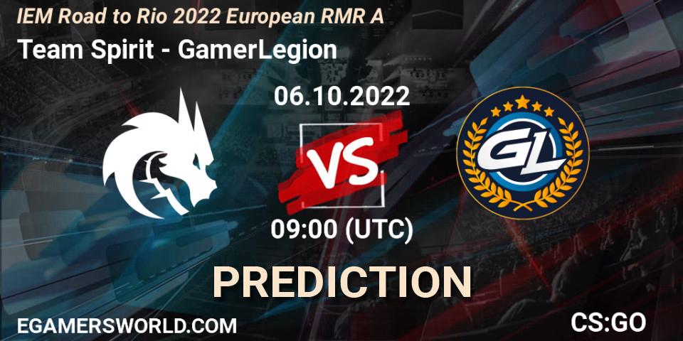 Prognose für das Spiel Team Spirit VS GamerLegion. 06.10.22. CS2 (CS:GO) - IEM Road to Rio 2022 European RMR A